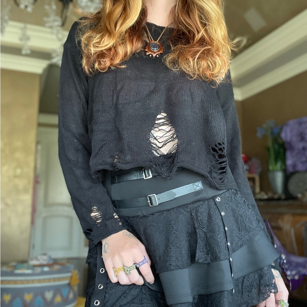 Shredded Gothic Sweater - Picture 2 of 6